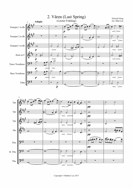 Last Spring From Two Elegiac Melodies Brass Septet Page 2