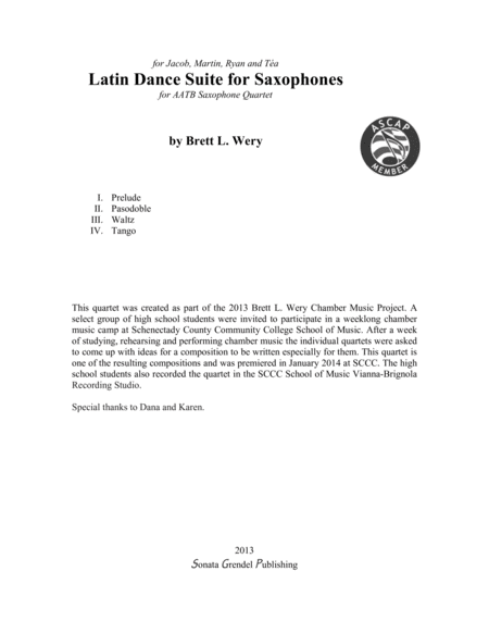 Latin Dance Suite For Saxophones Page 2
