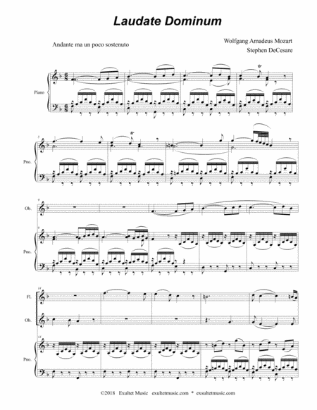 Laudate Dominum For Woodwind Quartet Piano Accompaniment Page 2