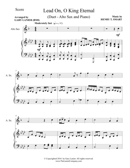 Lead On O King Eternal Duet Alto Sax Piano With Parts Page 2