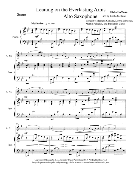 Leaning On The Everlasting Arms Alto Saxophone Page 2