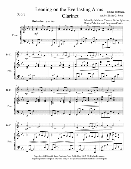Leaning On The Everlasting Arms Clarinet Page 2