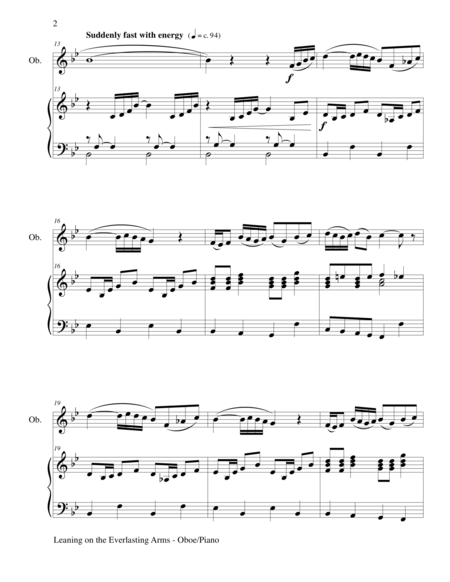 Leaning On The Everlasting Arms Oboe Piano And Oboe Part Page 2