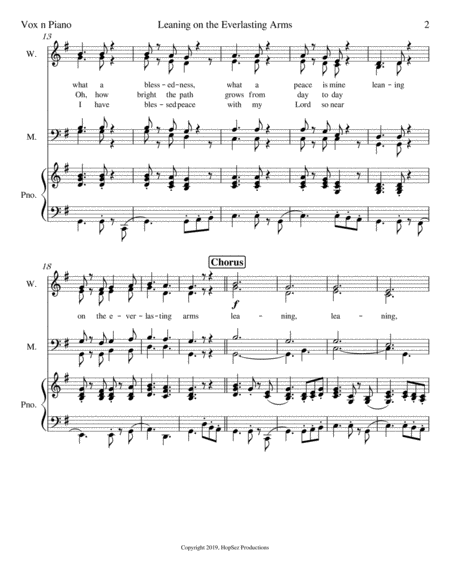 Leaning On The Everlasting Arms Satb Piano Page 2