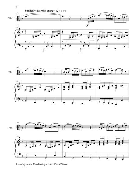 Leaning On The Everlasting Arms Viola Piano And Viola Part Page 2