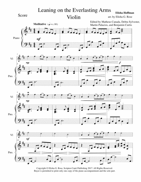 Leaning On The Everlasting Arms Violin Page 2