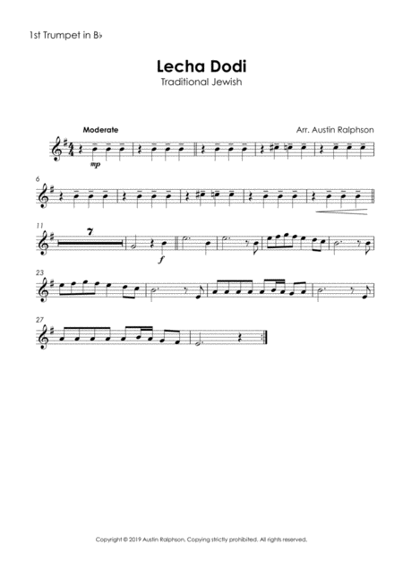 Lecha Dodi Jewish Wedding Jewish Sabbath Kabbalat Shabbat Brass Quintet Page 2