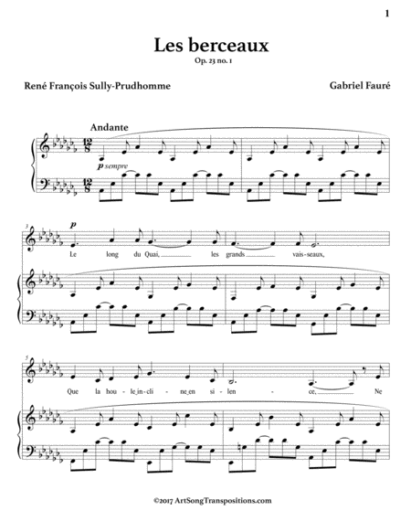 Les Berceaux Op 23 No 1 A Flat Minor Page 2