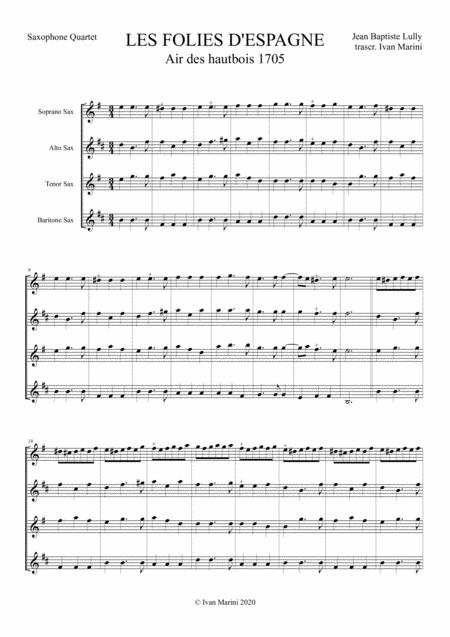 Les Folies D Espagne Lully For Saxophone Quartet Page 2