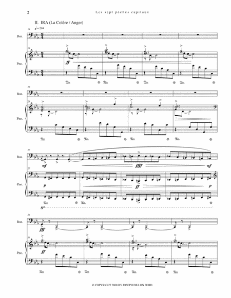 Les Sept Pchs Capitaux The Seven Deadly Sins For Bassoon With Optional Short Solo For Contrabassoon Near The End And Piano Page 2