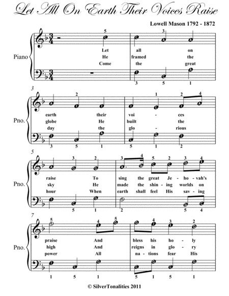 Let All On Earth Their Voices Raise Easy Piano Page 2