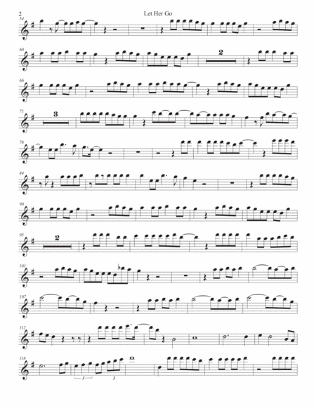 Let Her Go Original Key Flute Page 2