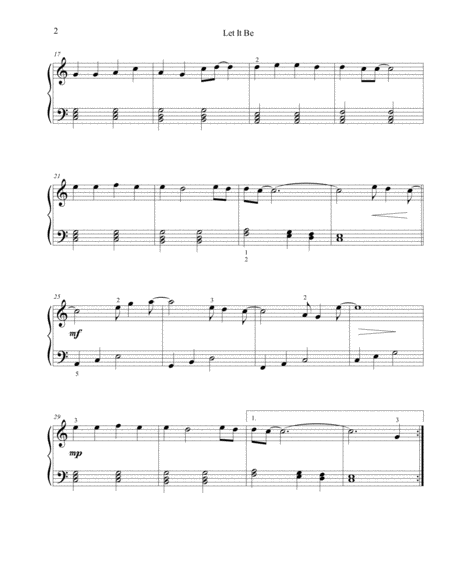 Let It Be Easy Piano Page 2