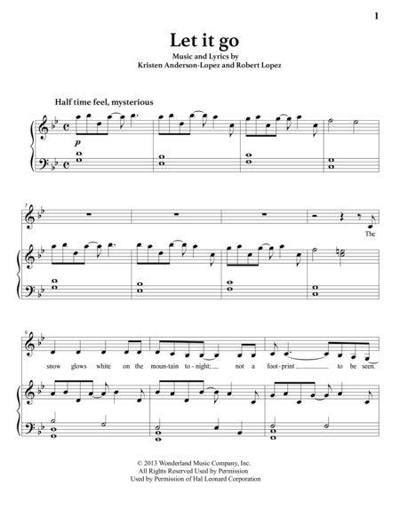 Let It Go B Flat Major Page 2