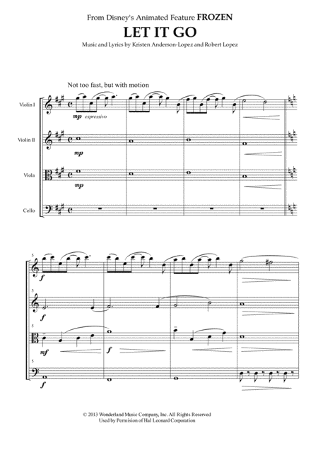 Let It Go From Frozen For String Quartet Page 2