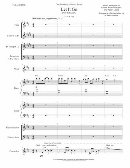 Let It Go From Frozen For Tenor Voice Full Score Parts Page 2