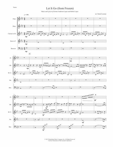 Let It Go From Frozen For Woodwind Quintet Page 2