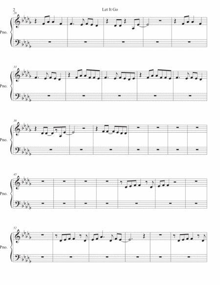 Let It Go Piano Original Key Page 2