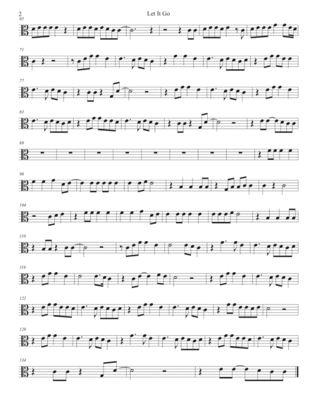 Let It Go Viola Easy Key Of C Page 2