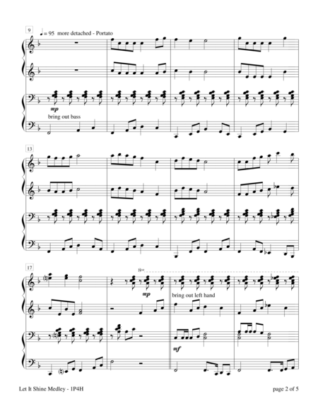 Let It Shine Medley 1 Piano 4 Hands Duet Page 2