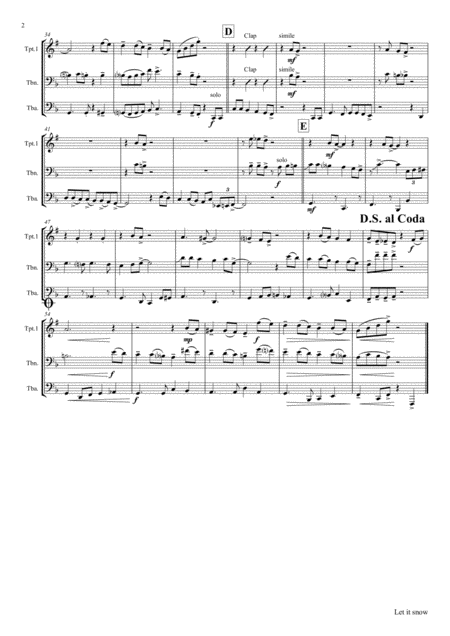 Let It Snow Let It Snow Let It Snow Christmas Song By Sammy Cahn Swing Brass Trio Page 2