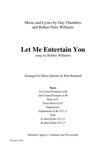 Let Me Entertain You Robbie Williams Brass Quintet Page 2