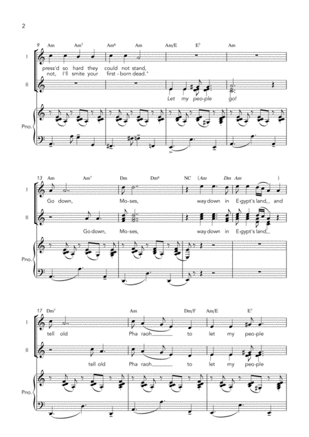 Let My People Go Easy Three Part Choir Page 2