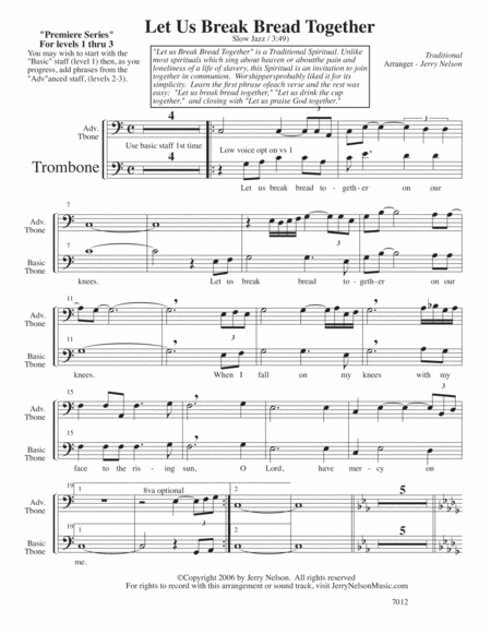 Let Us Break Bread Together Arrangements Level 1 3 For Trombone Written Acc Hymns Page 2