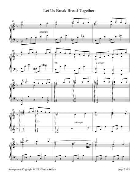 Let Us Break Bread Together Piano Solo Page 2