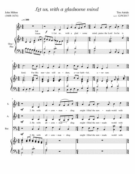 Let Us With A Gladsome Mind 3 Part Arrangement Page 2