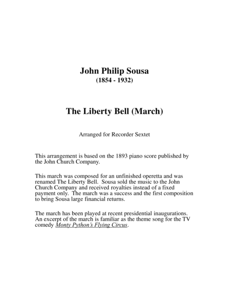Liberty Bell March For Recorder Sextet Page 2