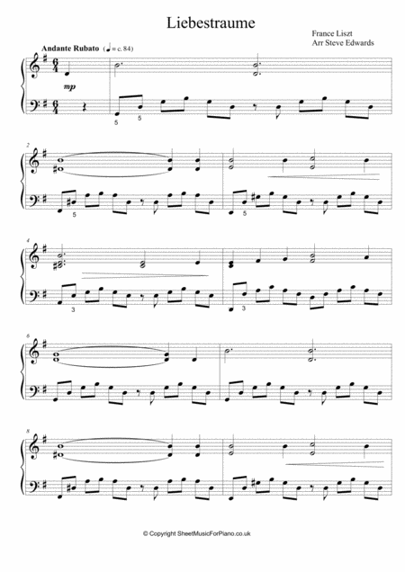 Liebestraume Piano Solo Moderate Page 2