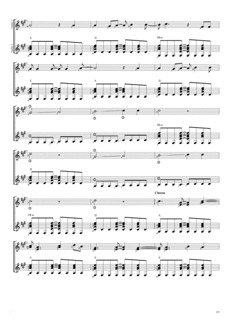 Life Is Beautiful Duet Guitar Score Page 2