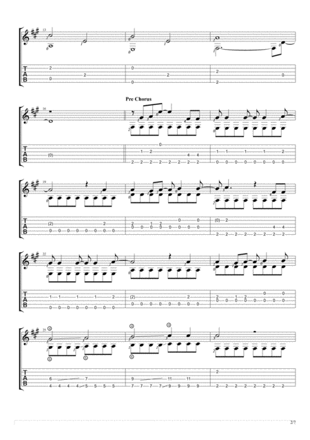 Life Is Beautiful Solo Guitar Tablature Page 2