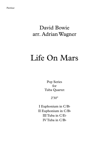 Life On Mars David Bowie Tuba Quartet Arr Adrian Wagner Page 2