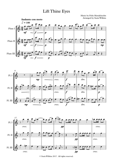 Lift Thine Eyes From Mendelssohns Elijah For Flute Trio Page 2