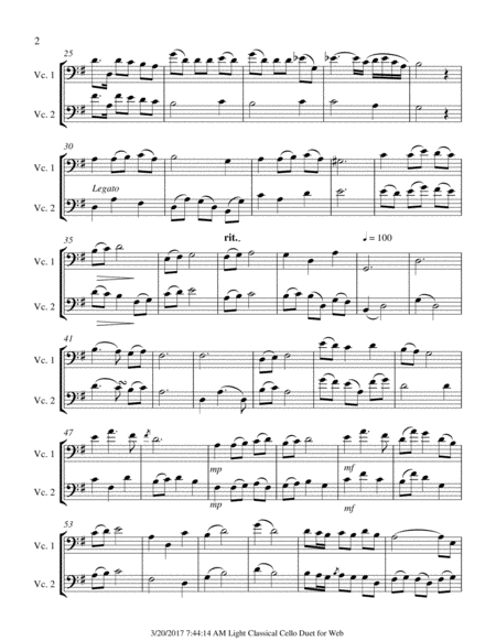 Light Classical Cello Duet Page 2