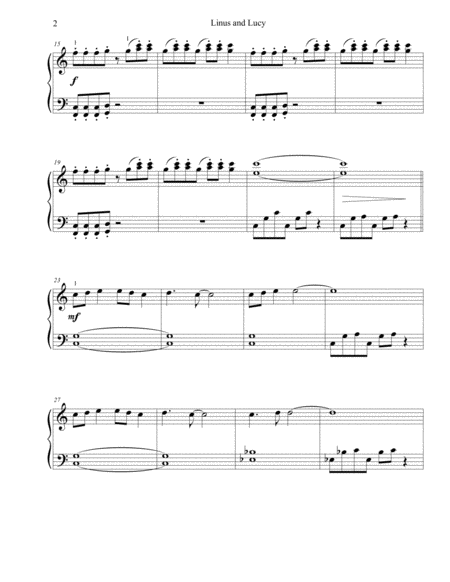 Linus And Lucy From A Charlie Brown Christmas Easy Piano Page 2