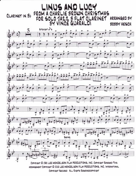 Linus And Lucy From A Charlie Brown Christmas For Solo Jazz B Flat Clarinrt Page 2