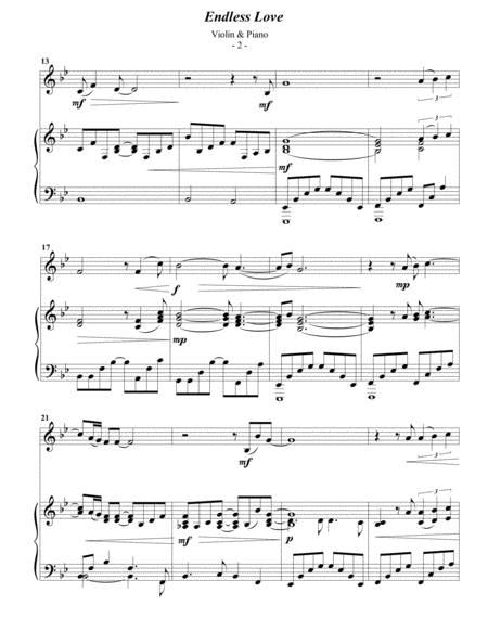 Lionel Richie Endless Love For Violin Piano Page 2