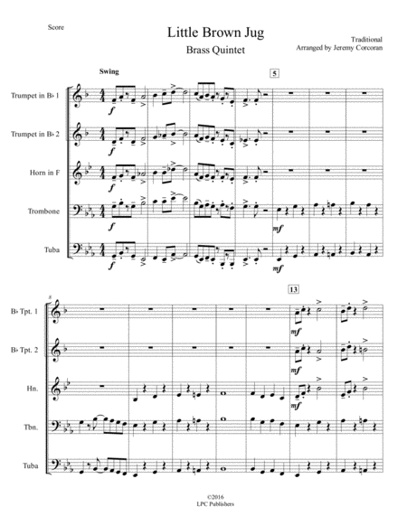 Little Brown Jug For Brass Quintet Page 2