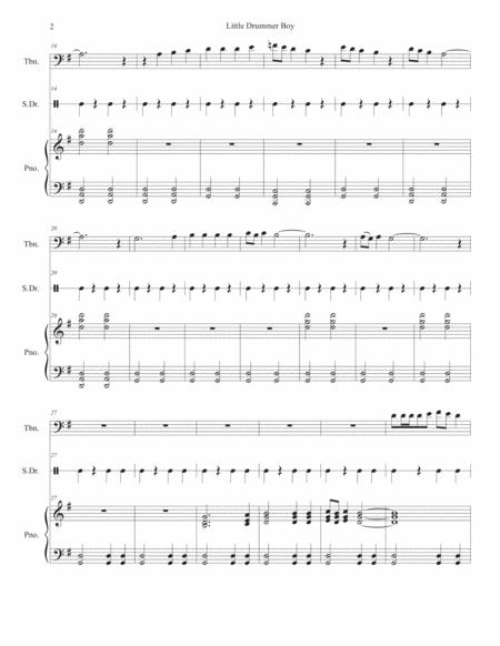 Little Drummer Boy For Trombone Solo And Piano Page 2