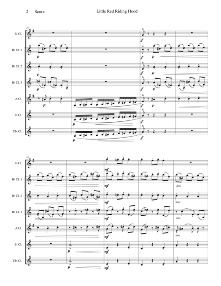 Little Red Riding Hood By Rachmaninoff For Clarinet Choir Page 2