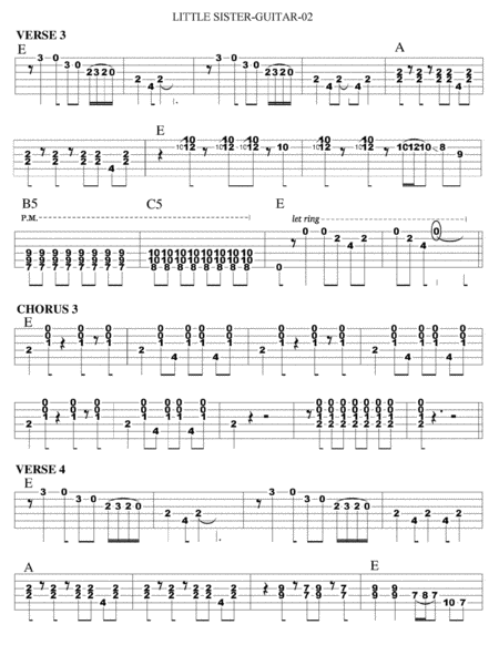 Little Sister Guitar Tab Page 2