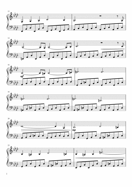 Lizst Liebestraum Easy Piano Sheet Page 2