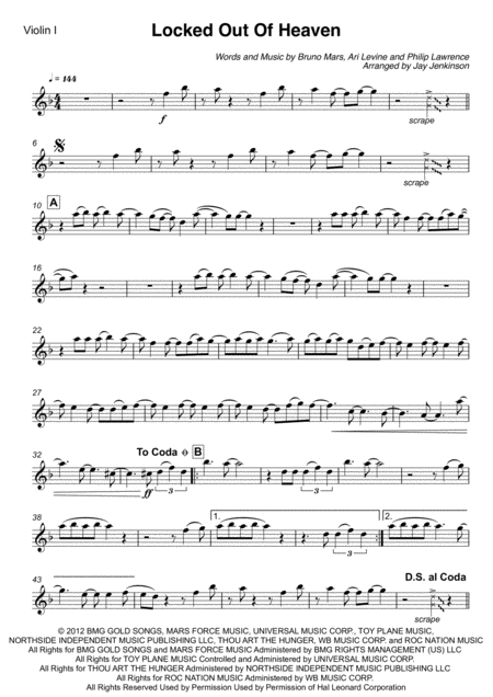 Locked Out Of Heaven For String Quartet Page 2