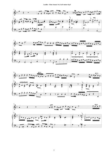 Loeillet Flute Sonata No 3 In D Minor Op 5 For Flute And Harpsichord Or Piano Page 2
