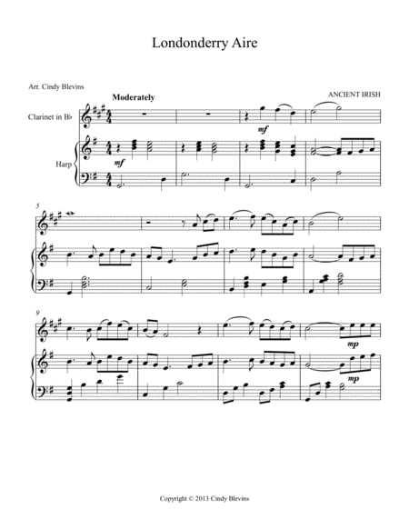 Londonderry Aire Arranged For Harp And Clarinet Page 2