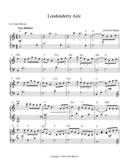 Londonderry Aire Danny Boy Arranged For Easy Harp Lap Harp Friendly From My Book Easy Favorites Vol 2 Folk Songs Page 2