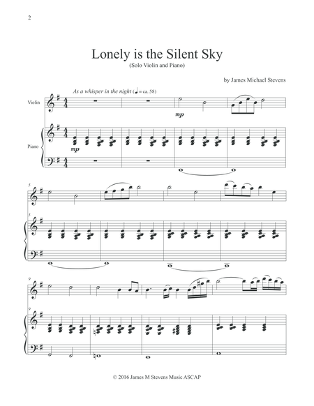 Lonely Is The Silent Sky Violin Piano Page 2